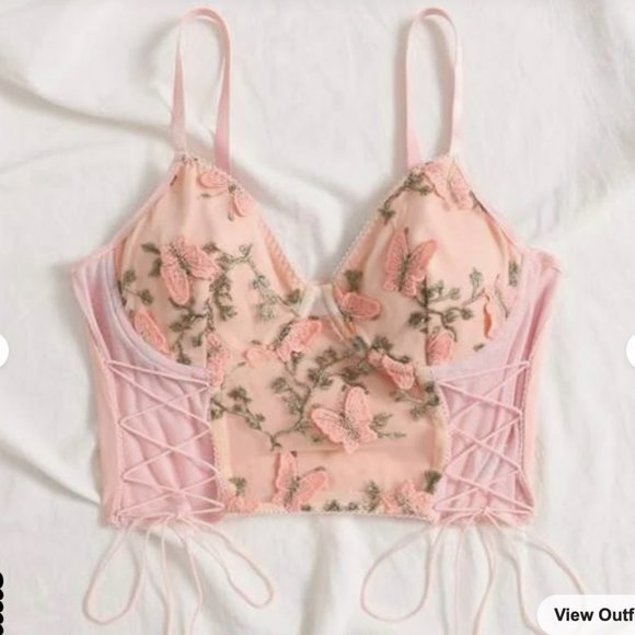 SHEIN Qutie Embroidery Appliques Detail Cami Top - Picture 4 of 7